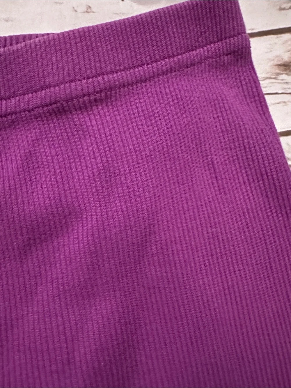 Hanna Andersson purple ribbed cotton leggings vguc size 110